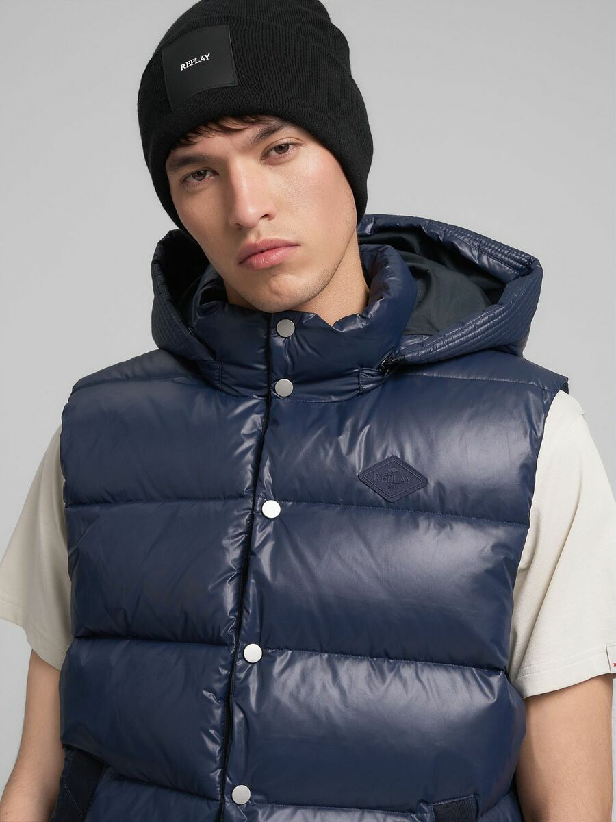 リサイクルポリキルティングフーディーベスト 詳細画像 ネイビー 4